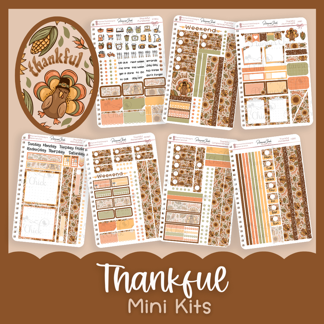 Mini Thanksgiving - Minimat Coloring Kit Turkey & Thankful for