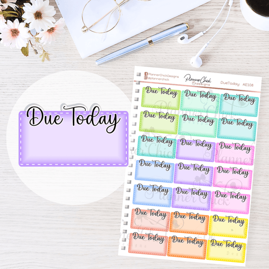 Due Today Planner Stickers