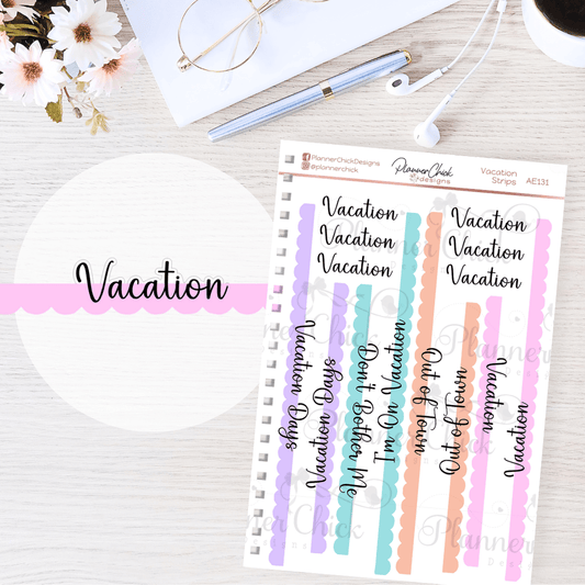 Vacation Strips Planner Stickers