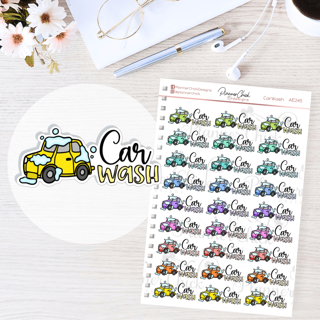 Wash the Car Planner Stickers