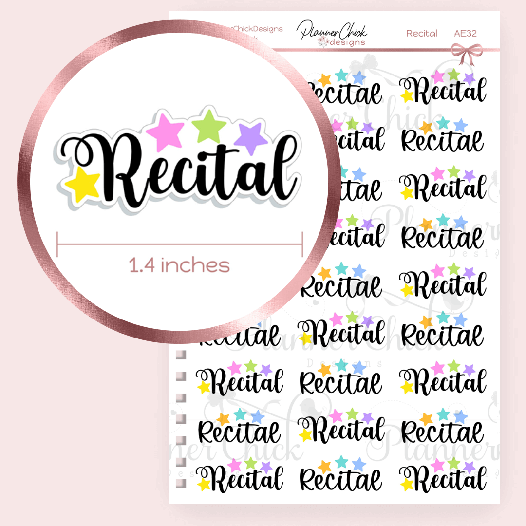 Recital Planner Stickers