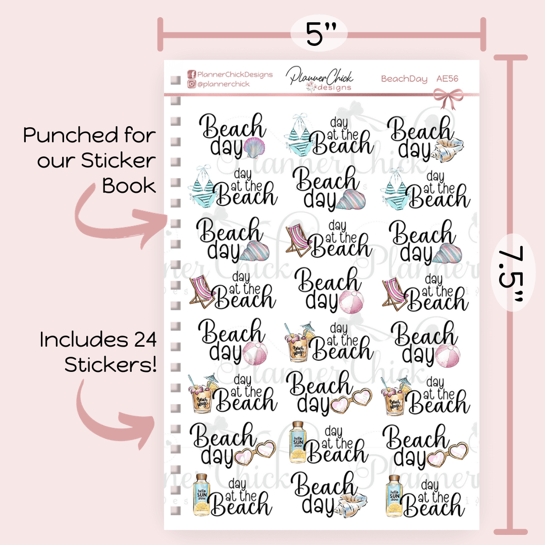 Beach Day Planner Stickers