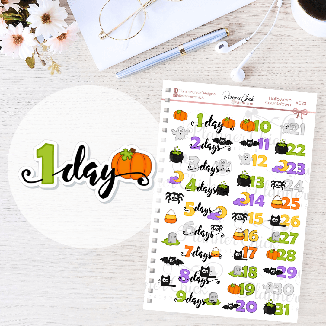 Halloween Countdown Planner Stickers