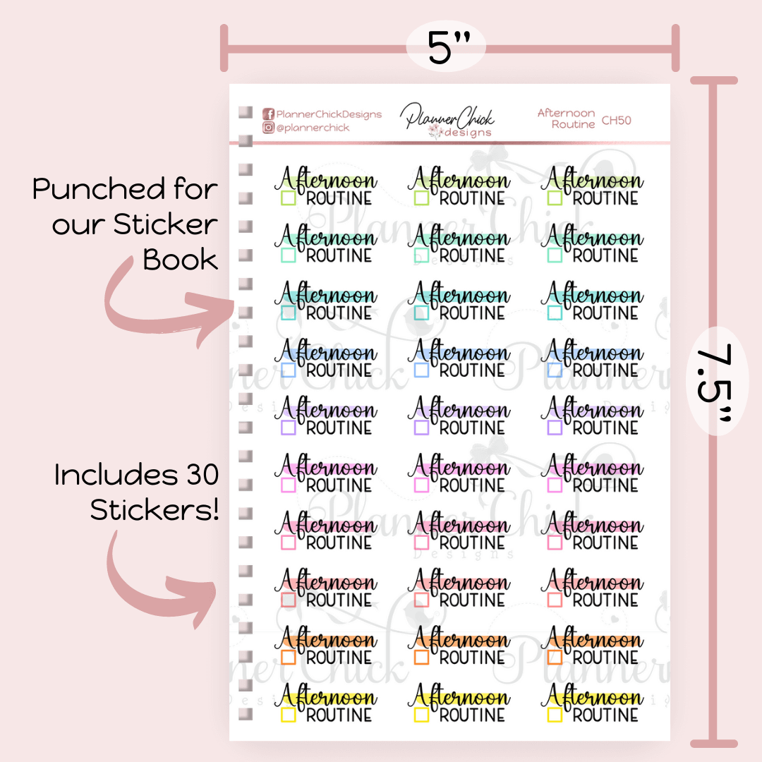 Afternoon Routine Planner Stickers