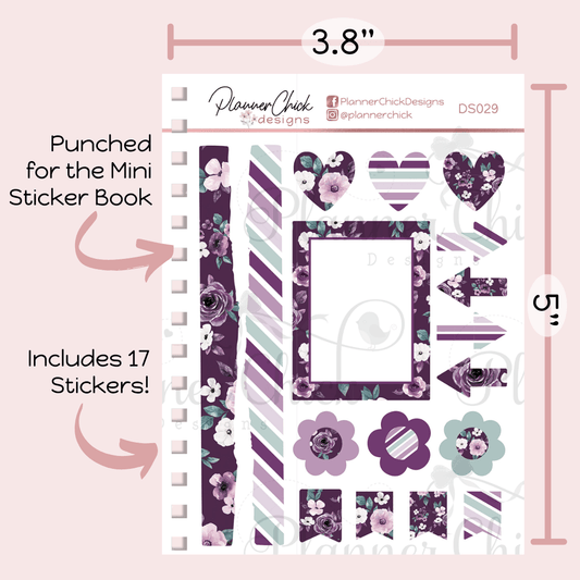 Purple Floral Decorative Sampler