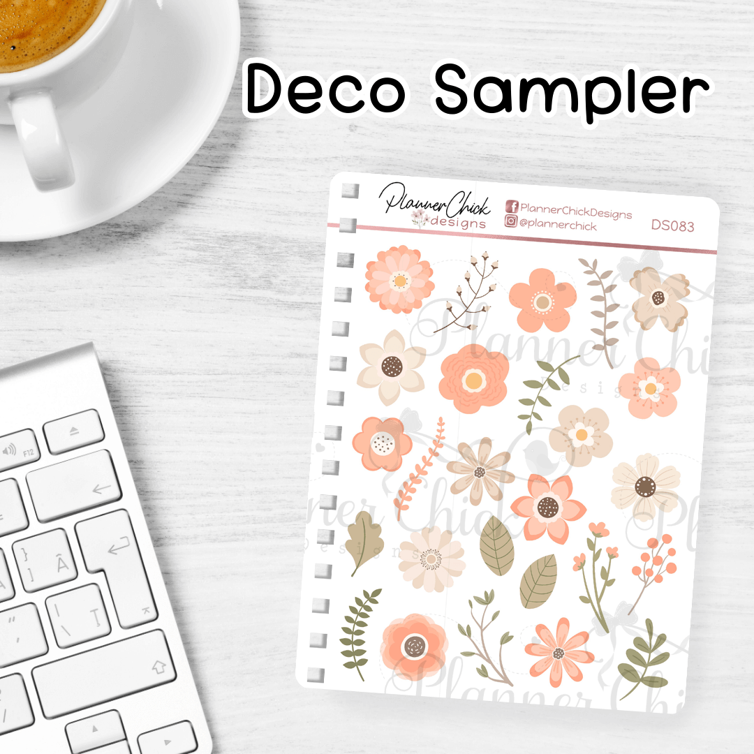 Peachy Green Floral ~ Decorative Sampler