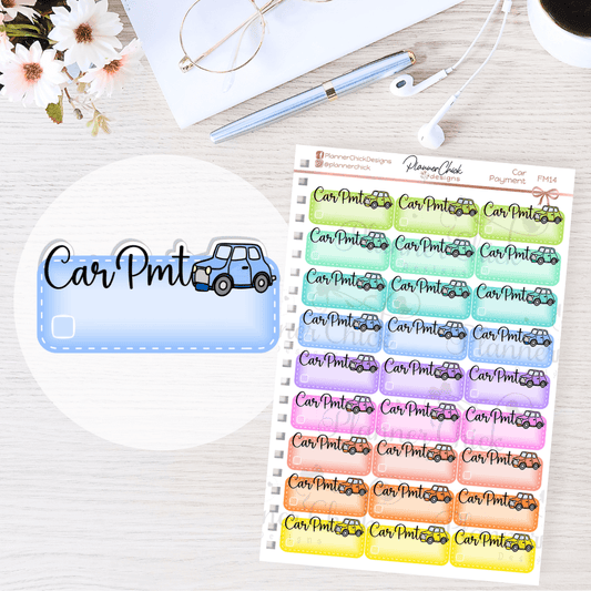 Car/SUV Payment Planner Stickers