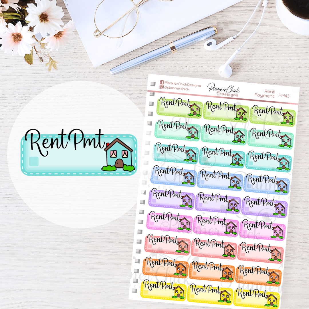 Rent Due Planner Stickers