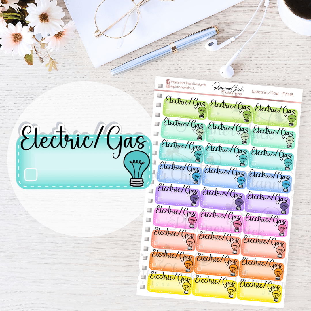 Electricity/Gas Payment Planner Stickers