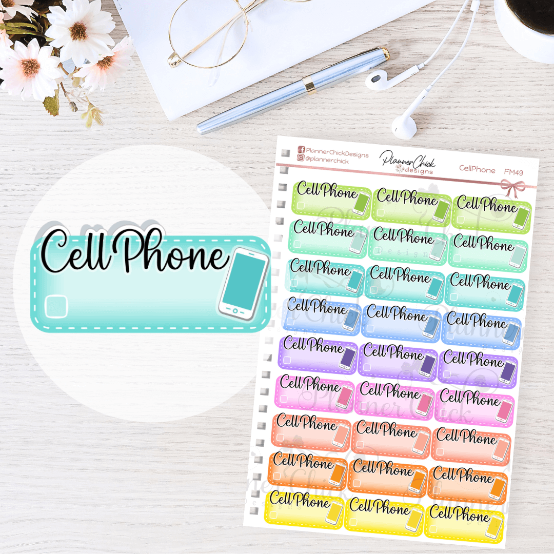 Cell Phone Payment Planner Stickers