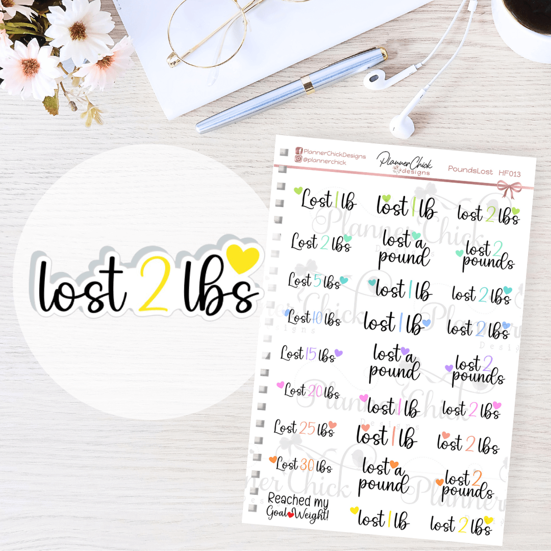 Pounds Lost Planner Stickers