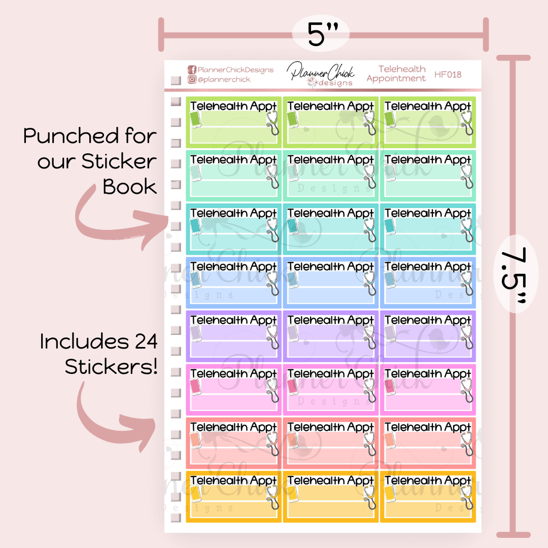 Telehealth Appointment Planner Stickers