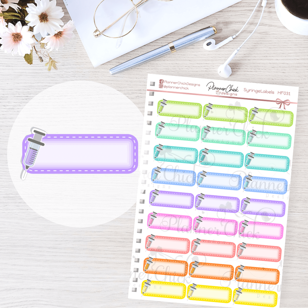 Syringe Labels Planner Stickers