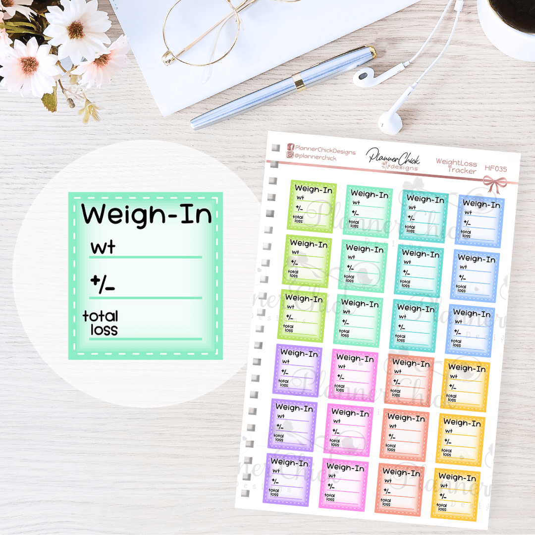 Weight Loss Tracker Planner Stickers