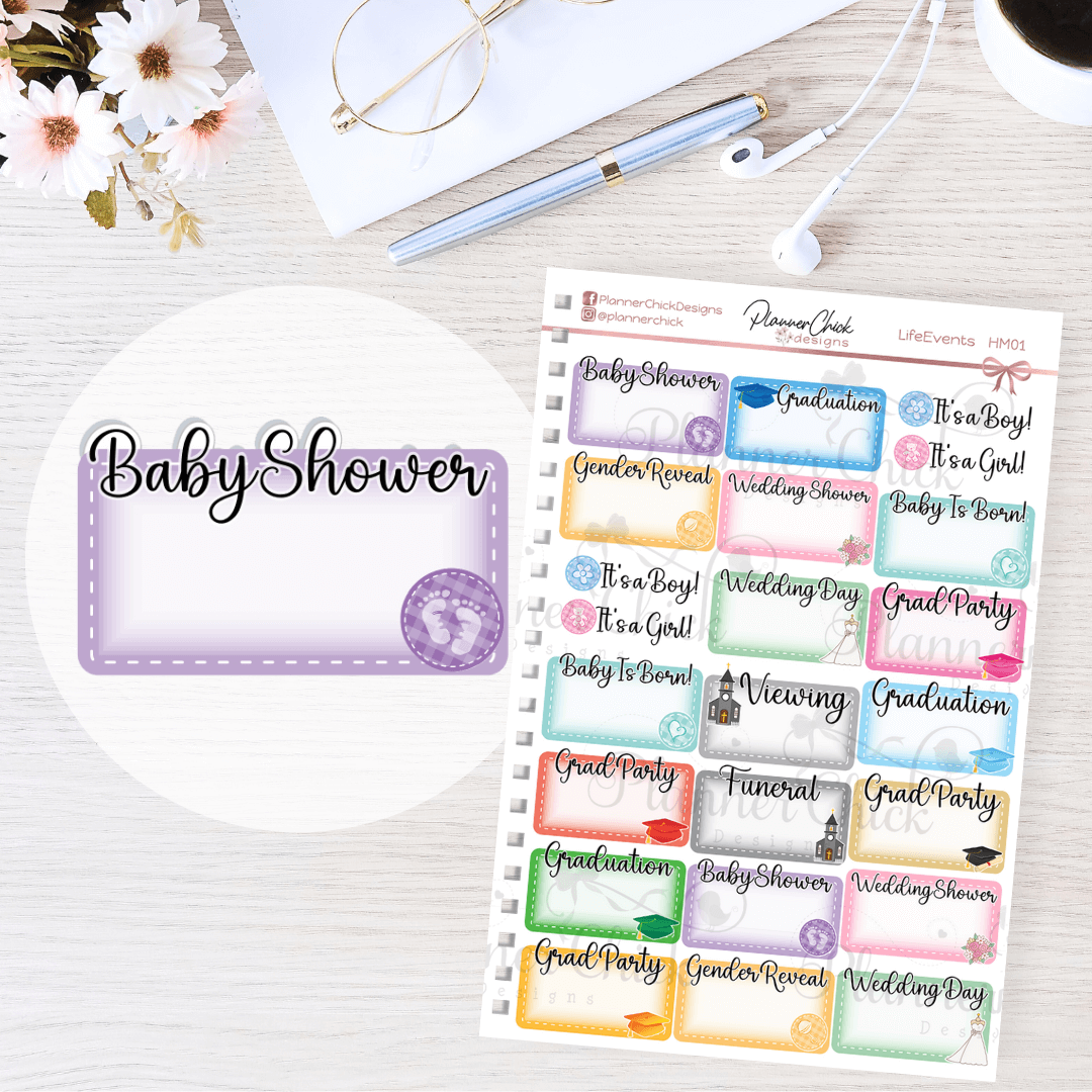 Life Events Planner Stickers