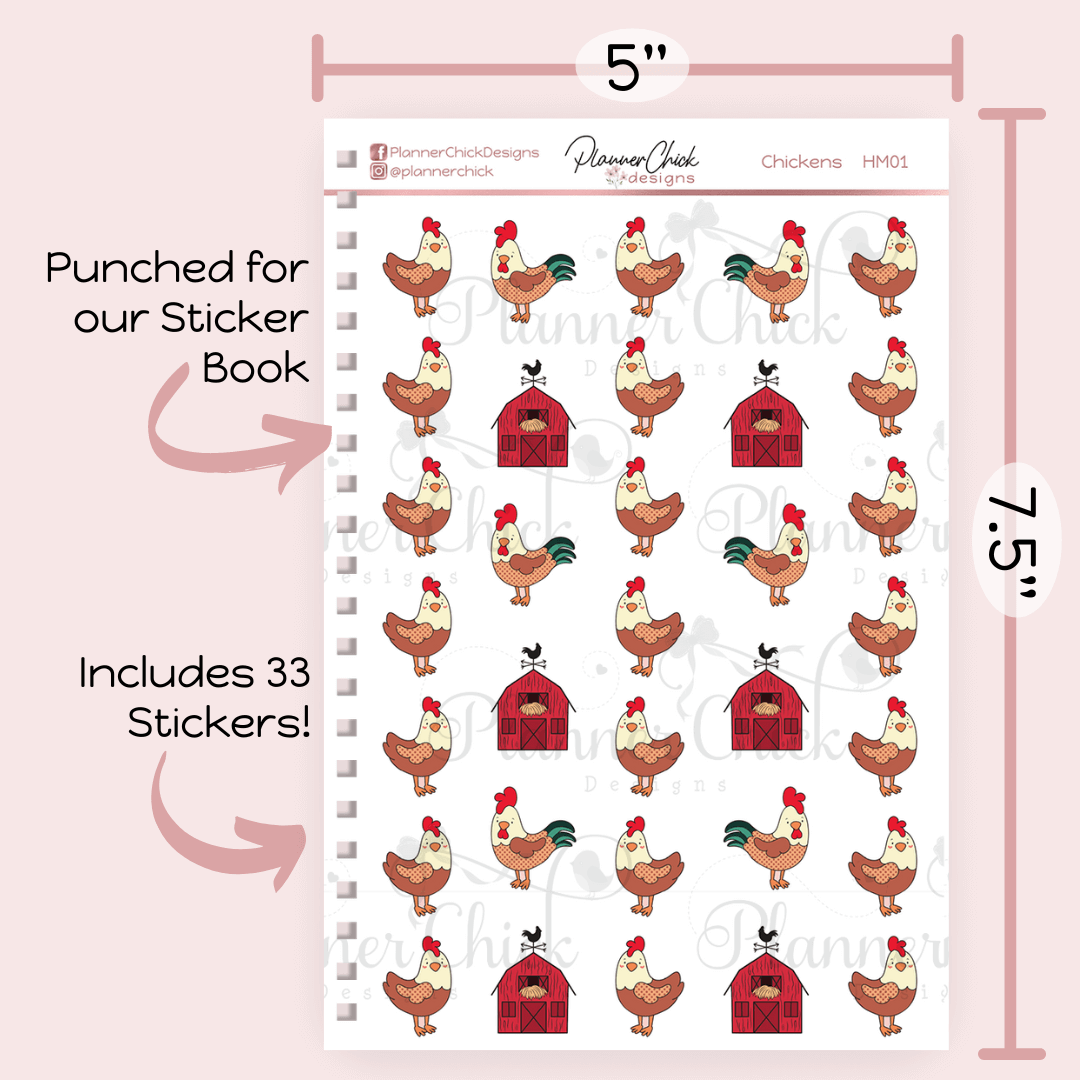 Chicken Planner Stickers