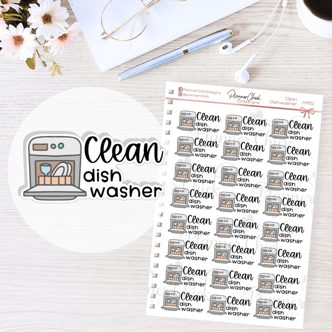 Clean Dishwasher Planner Stickers