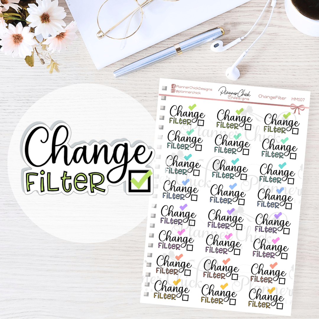 Change Filter Planner Stickers