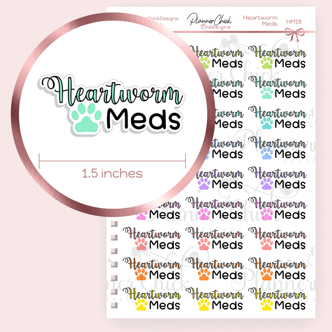 Heartworm Medication Planner Stickers