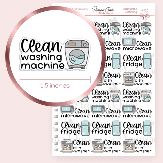 Appliance Cleaning Planner Stickers