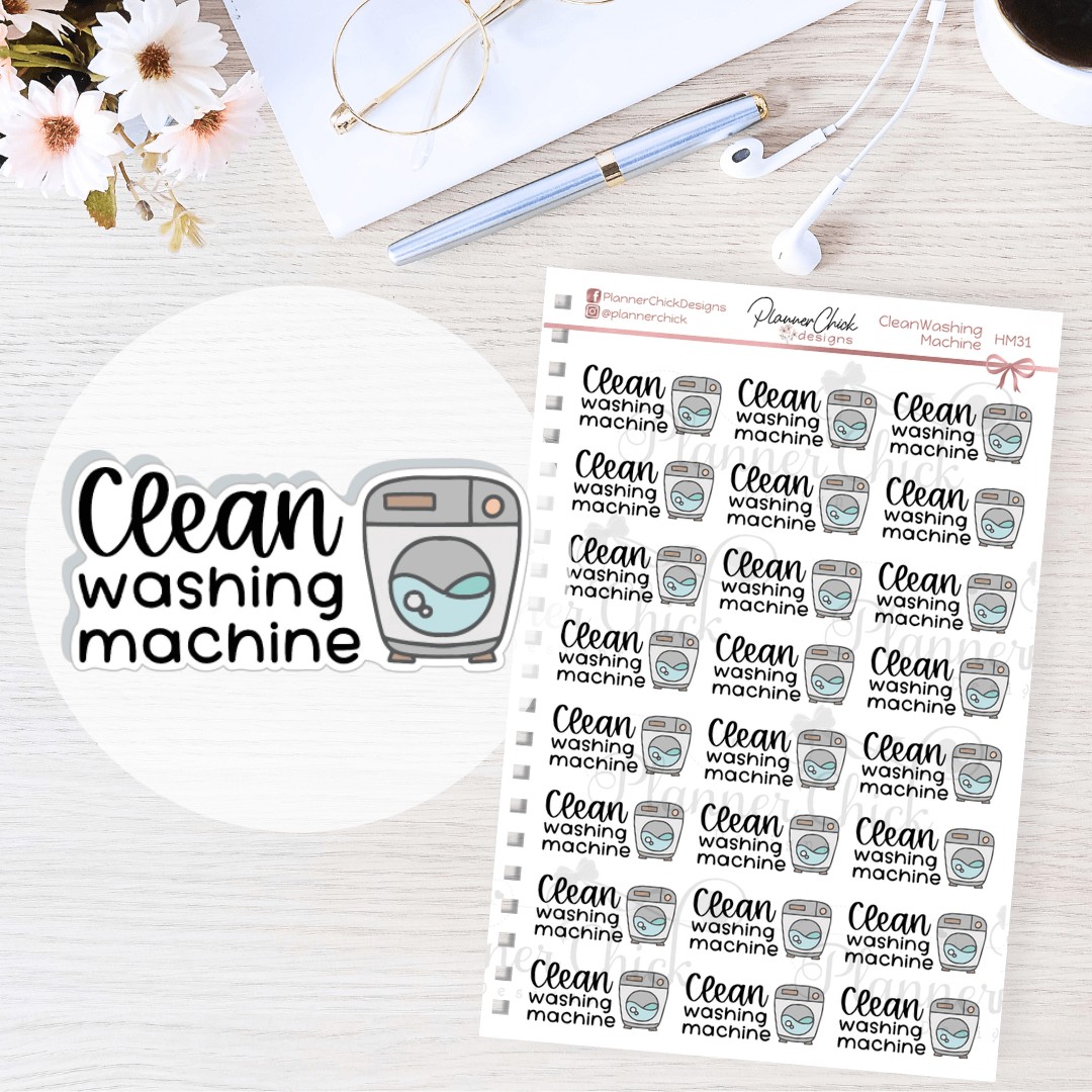 Clean Washing Machine Planner Stickers