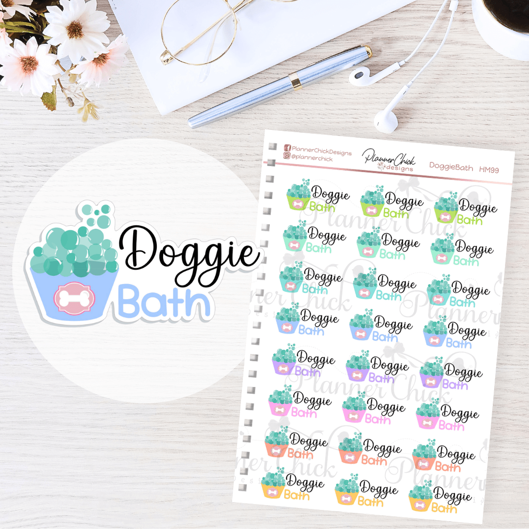 Doggie Bath Planner Stickers