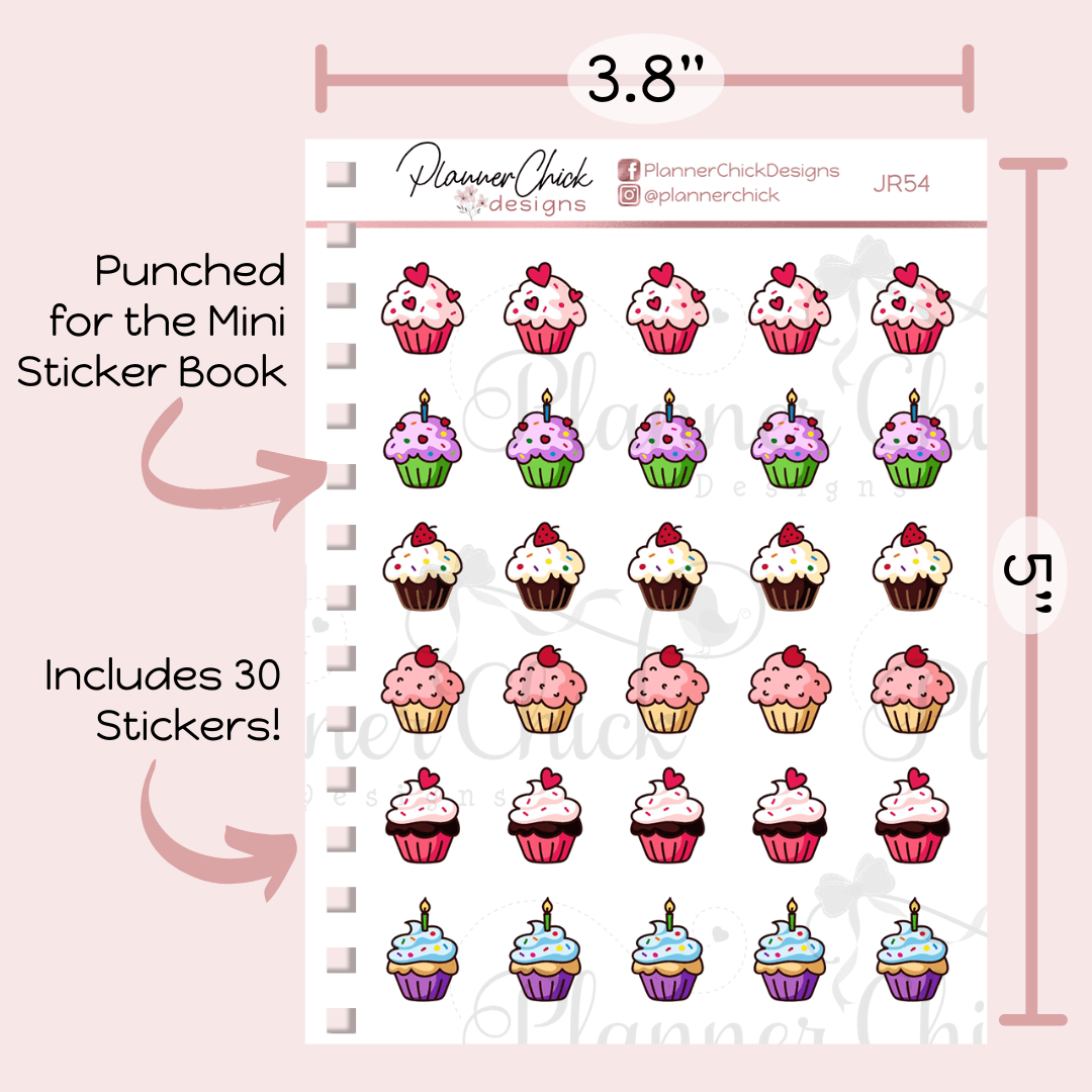 Mini Stickers ~ Doodle Cupcakes