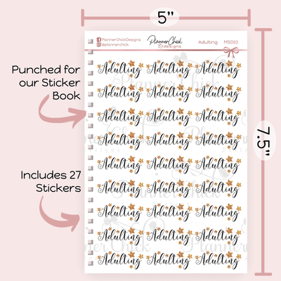 Adulting Script Planner Stickers