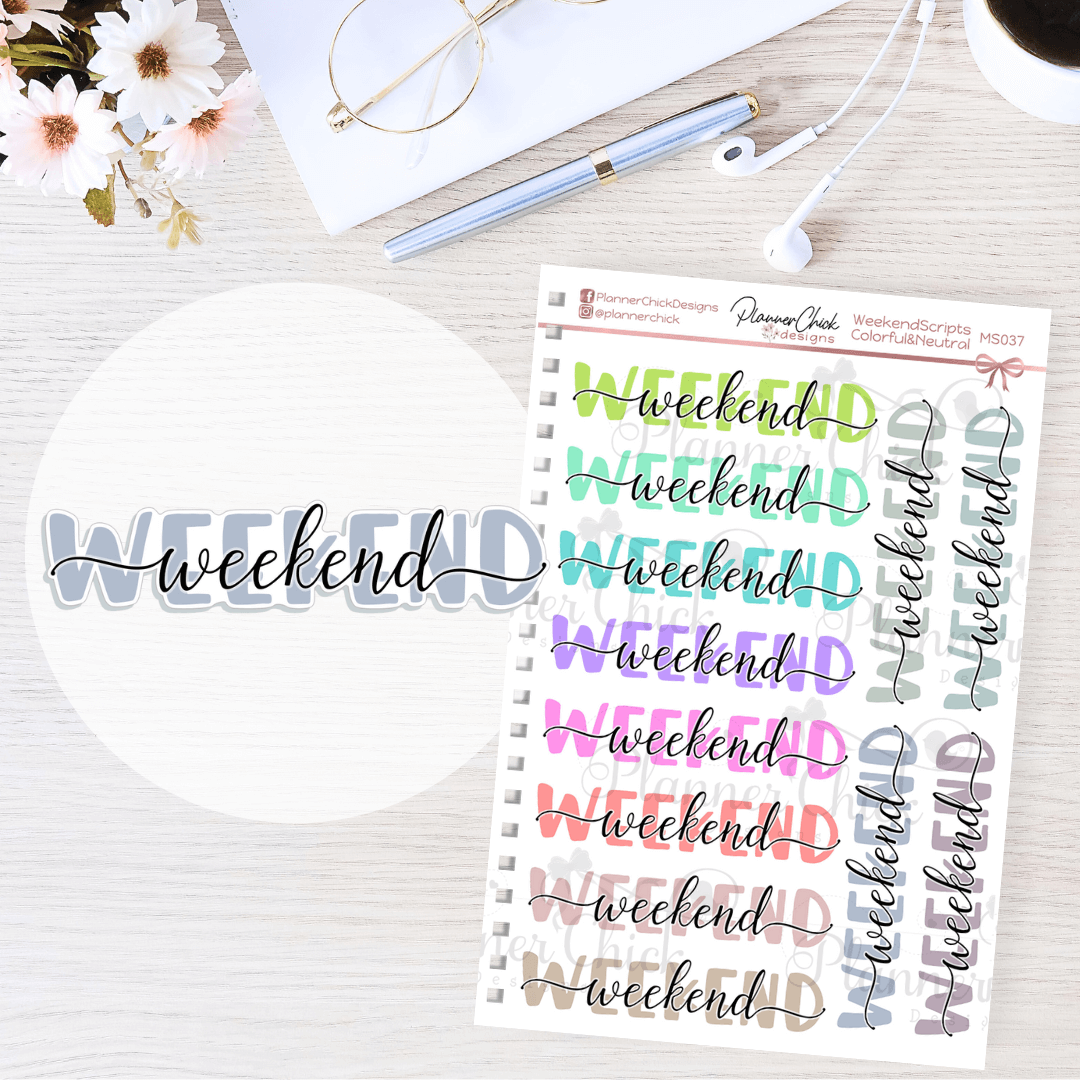 Weekend Banner Planner Stickers