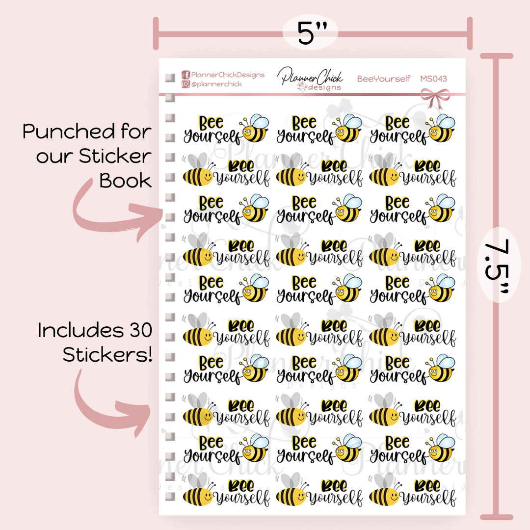 Bee Yourself Quote Planner Stickers