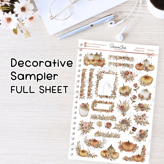 Autumn Elegance ~ Decorative Sampler (FULL Sheet!)