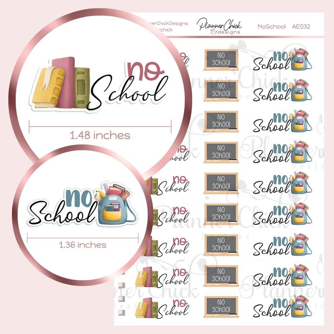 No School Planner Stickers