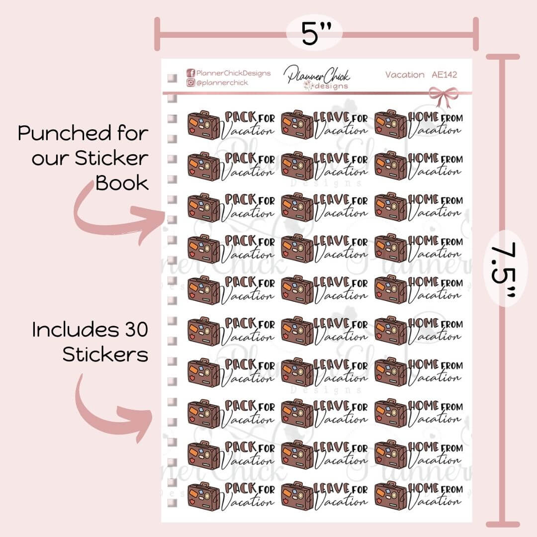 Vacation Planner Stickers