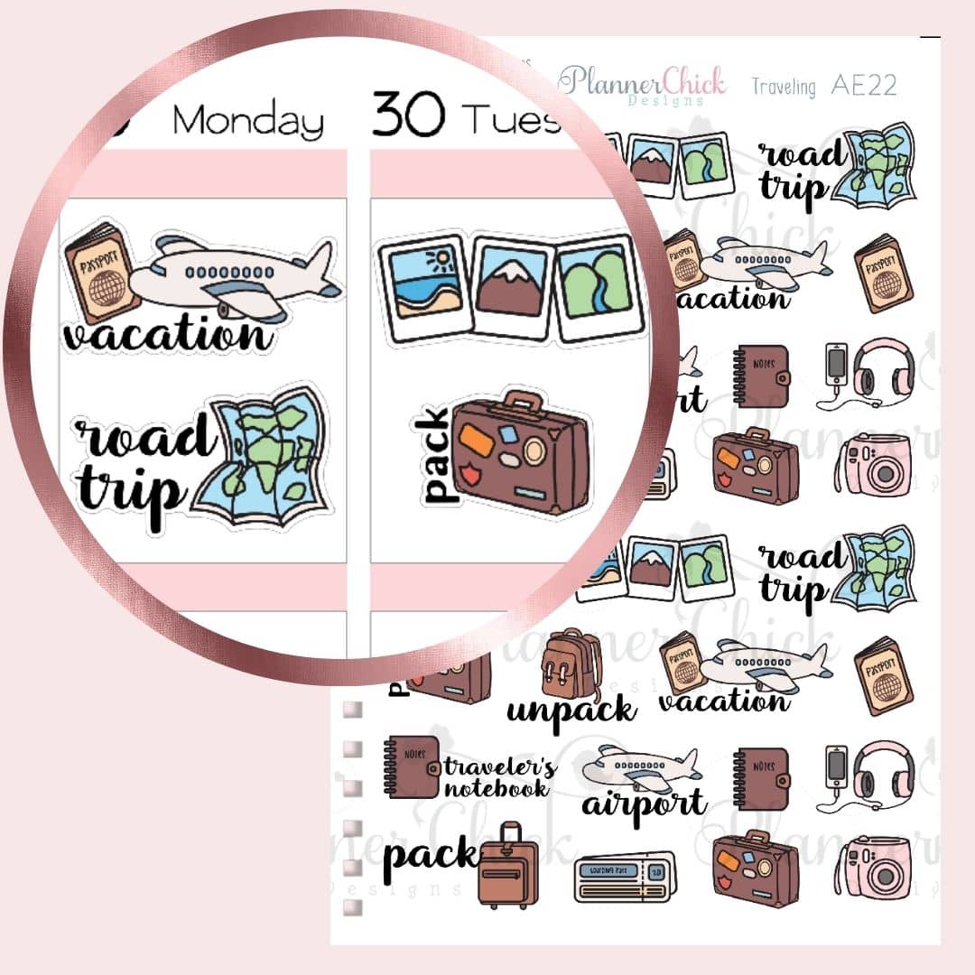 Travel Sampler Planner Stickers