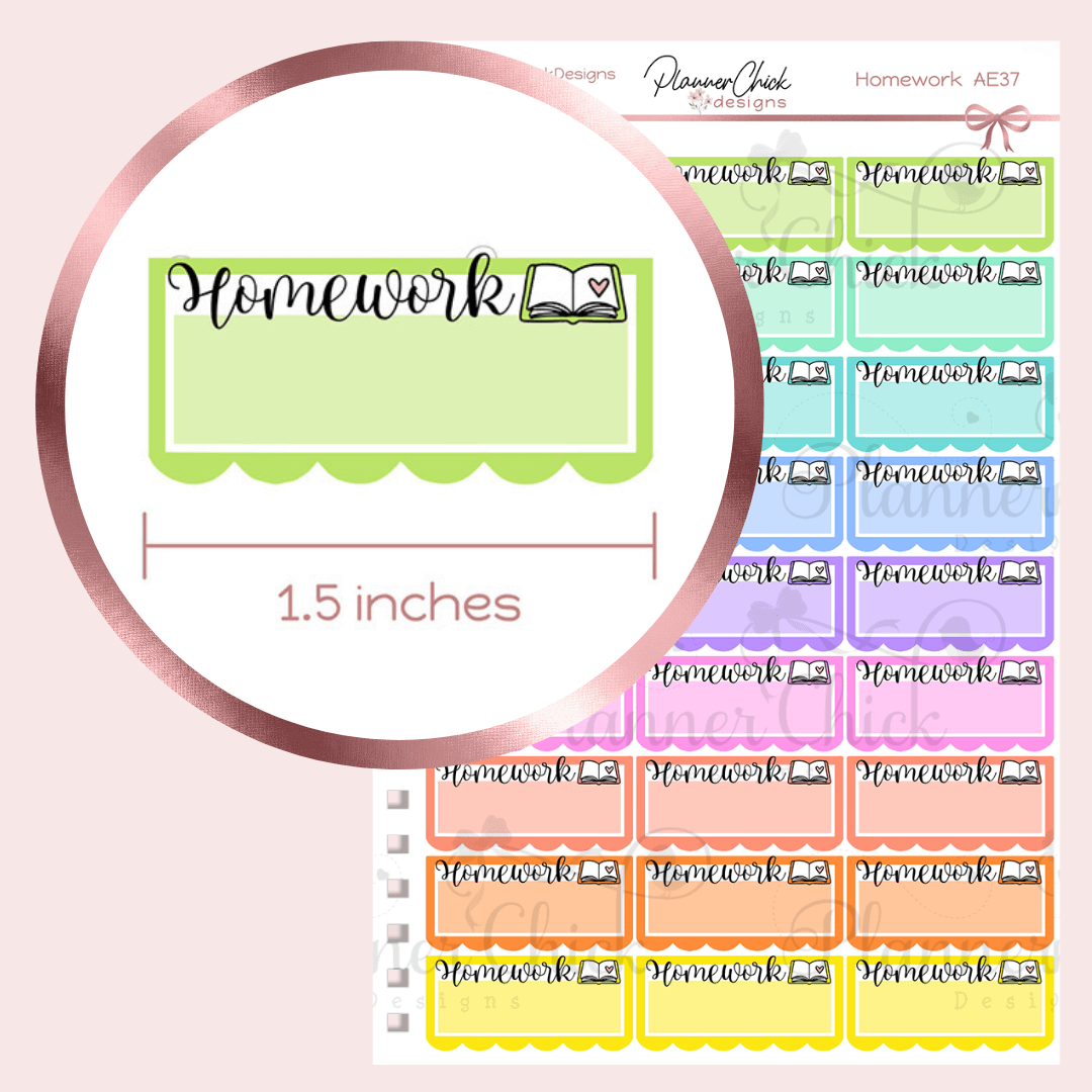 Homework Planner Stickers