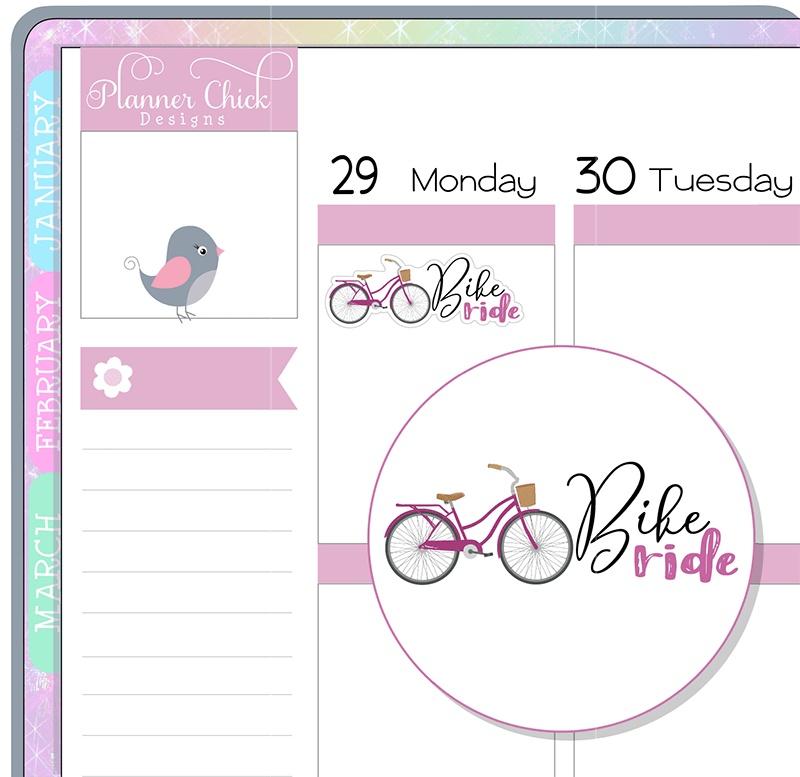 Bike Ride Planner Stickers