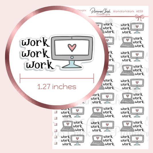 Work Work Work Doodle Planner Stickers