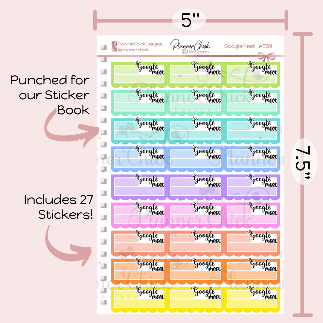 Google Meet Planner Stickers