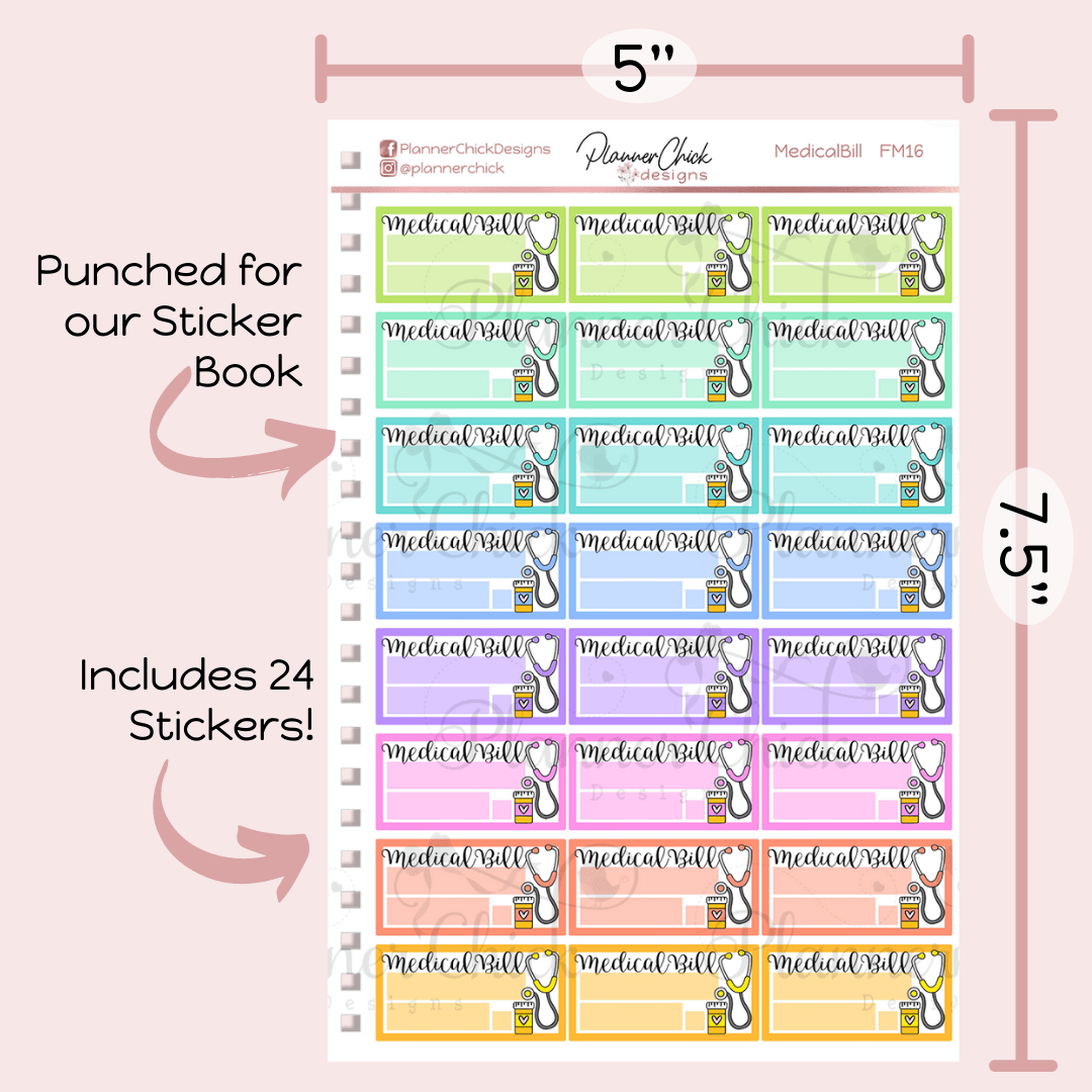 Medical Bill Planner Stickers