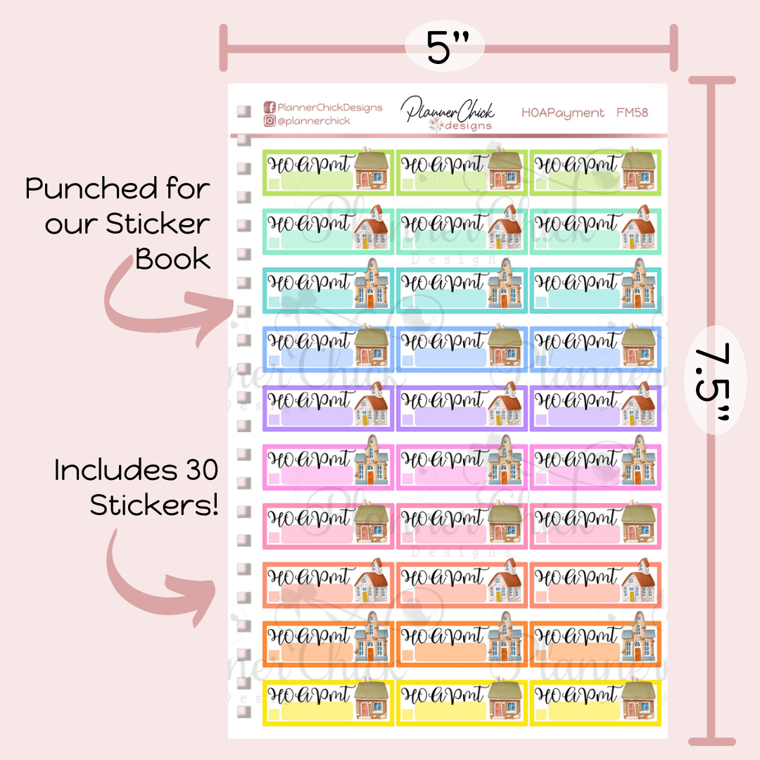 HOA Payment Planner Stickers