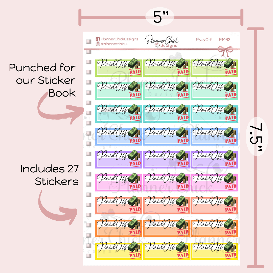 Paid Off Planner Stickers