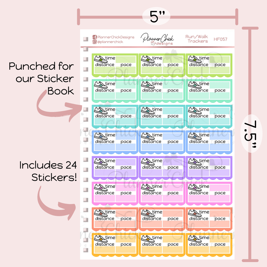 Run/Walk Tracking Planner Stickers