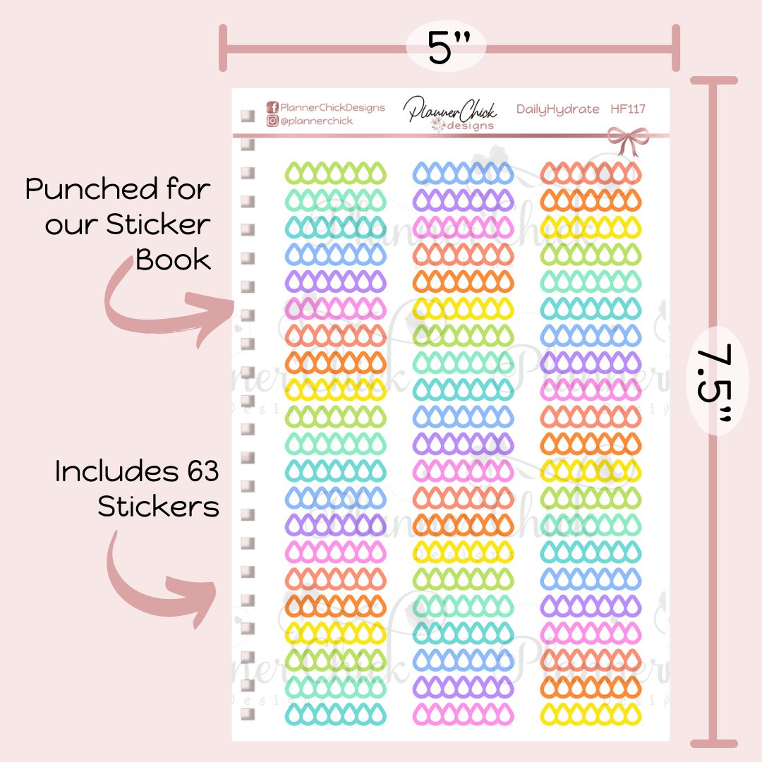 Daily Hydrate Planner Stickers