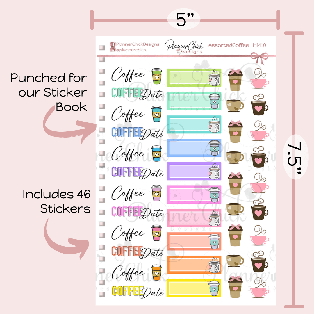 Assorted Coffee Planner Stickers