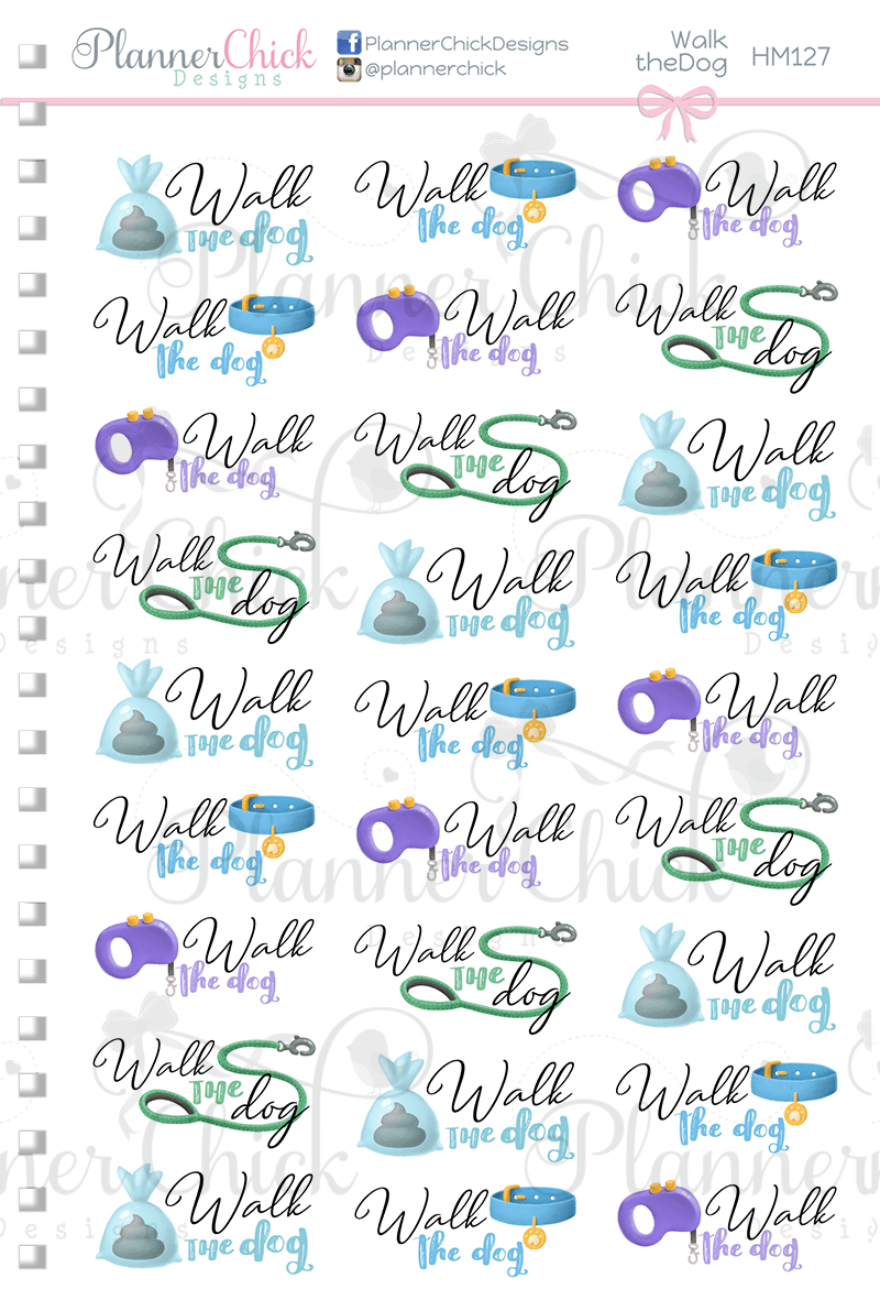 Walk the Dog Planner Stickers