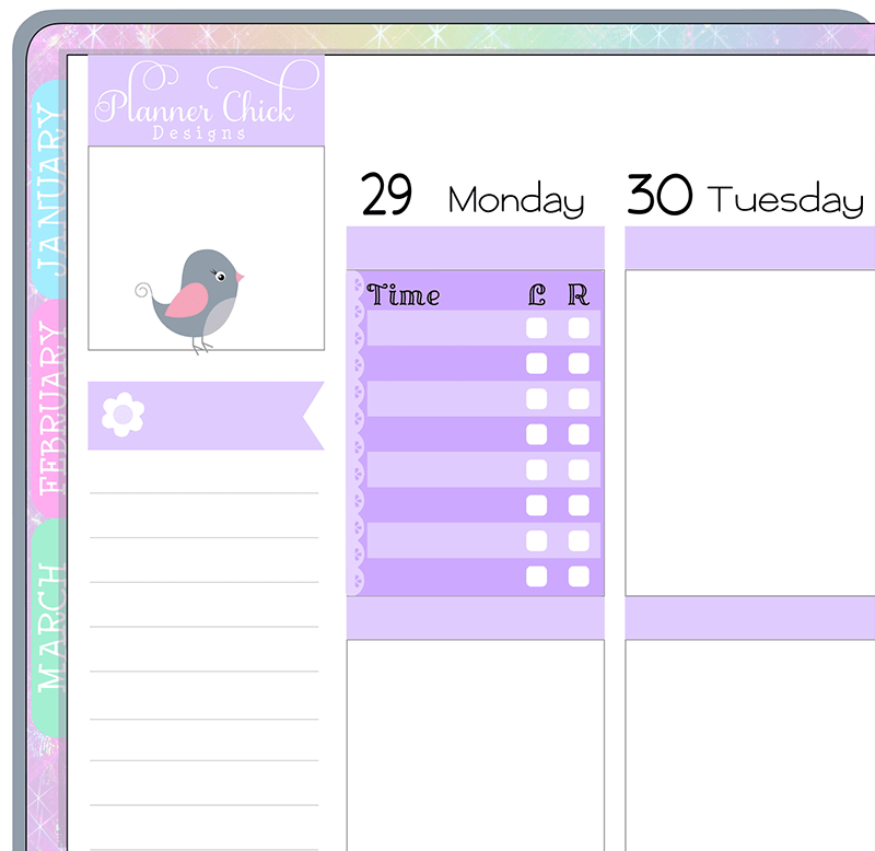 Breastfeeding Tracker Planner Stickers