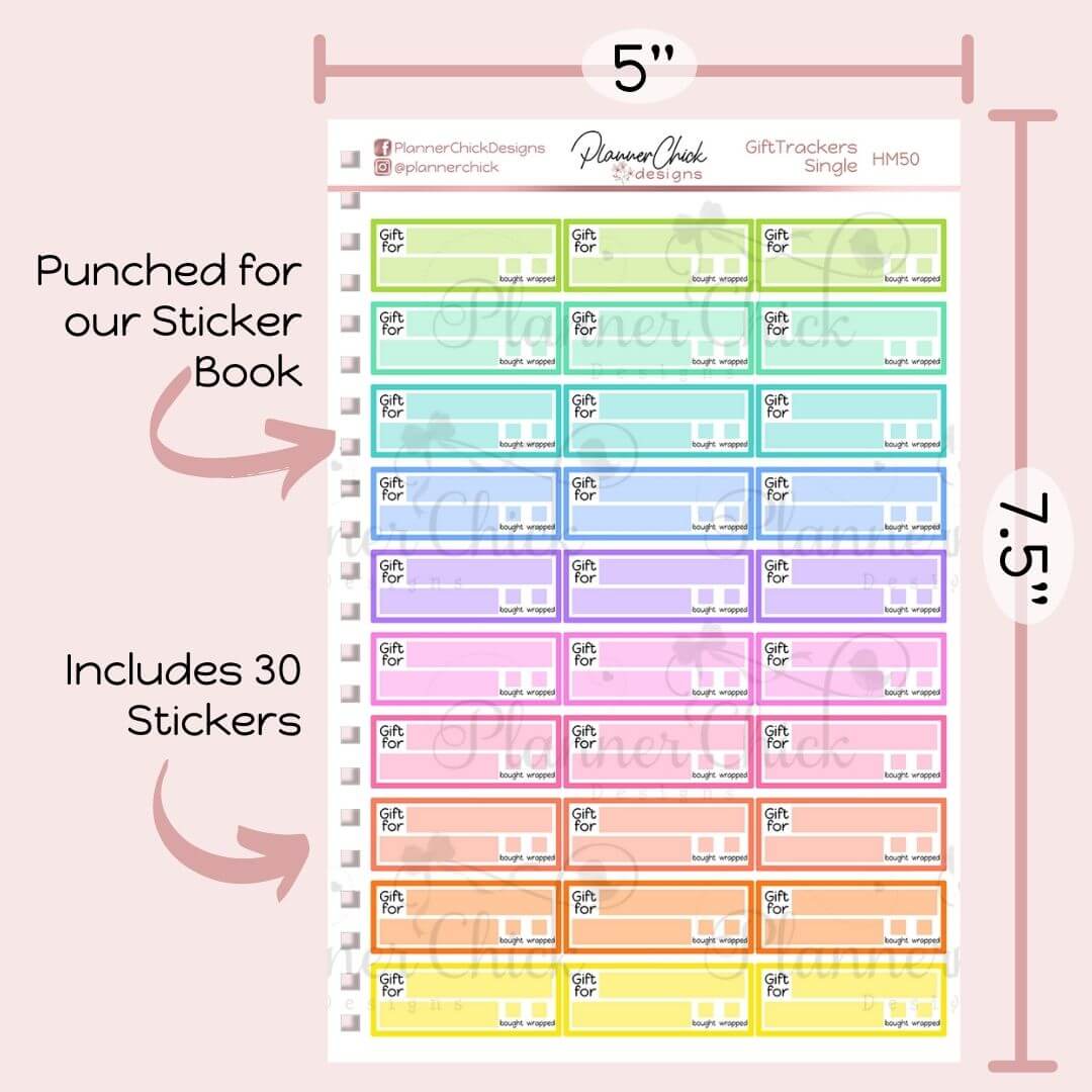 Gift Tracker Planner Stickers