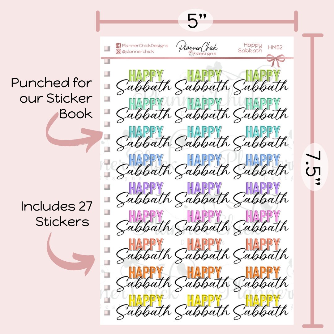 Happy Sabbath Planner Stickers