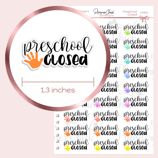 Preschool Closed Planner Stickers