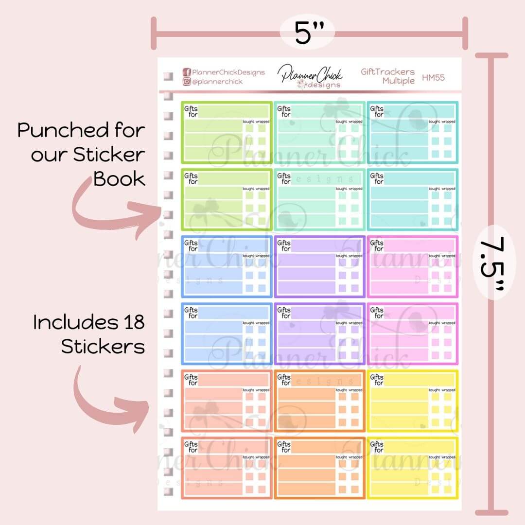 Gift Tracker Planner Stickers